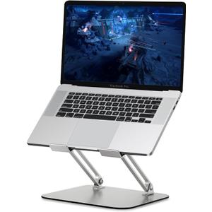 Foldable Portable Laptop Computer Stand, Well-Built Adjustable Folding Anti-Skid Raise Tilt Align Ergonomic Tablet Strong Laptop Mount Stands Notebook Compatible with iPad All Laptops (Silver) (Sliver)