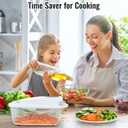 8 Blade All-in-1 Vegetable Chopper Mandoline Slicer with Container, Food Chopper, Onion Chopper, Veggie Cutter for Salad, Kitchen Gadgets Accessories Essentials, White