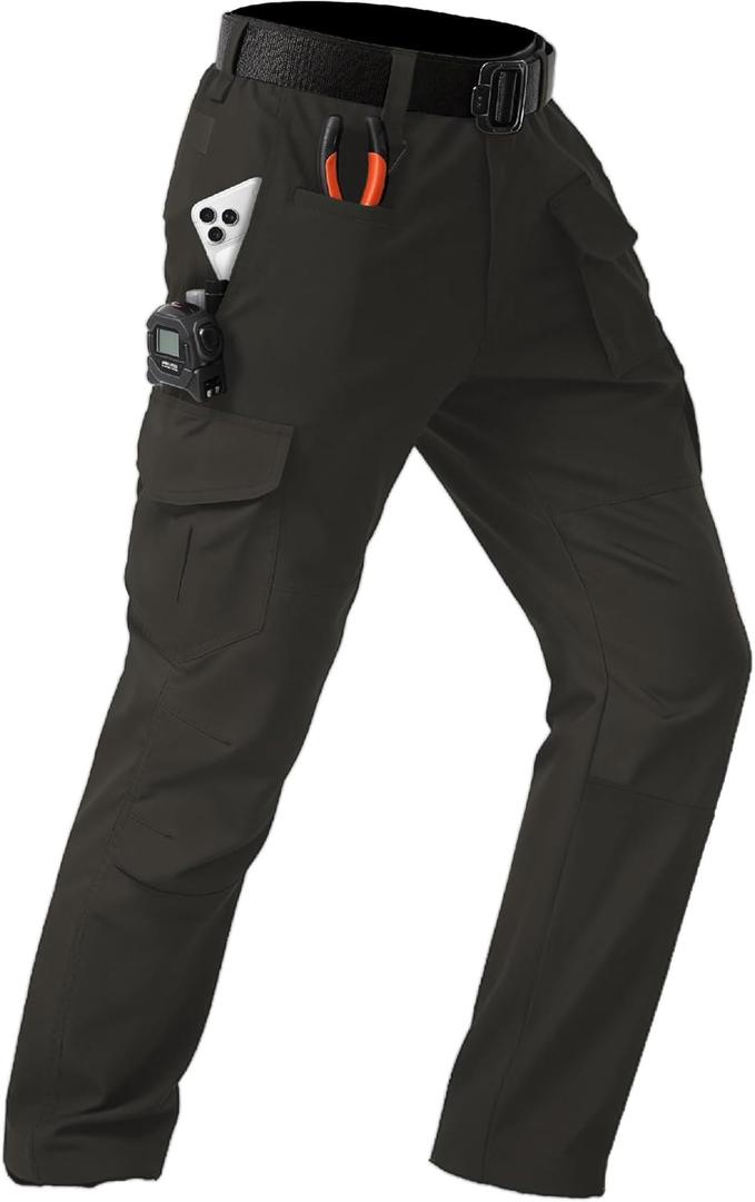 Mens Cargo Pants Tactical Work Construction for Men Ripstop Waterproof Outdoor Hiking with Pockets (Blue, XL)