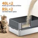 2PACK XXXL Stainless Steel Cat Litter Box with High Sides Lid, Large Litter Box for Big&Multiple Cats, Metal Kitty Litter Boxes with Footboard & Scoop, Anti-Leakage, Non-Sticky, 28.320.211.5inch