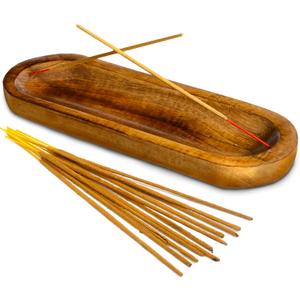 Incense Holder-Incense Burner/Ash Catcher-Handmade Wooden Insence Tray Home Decor 11x4x1.2 Inches