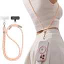 TORRAS Phone Lanyard Crossbody with 2 Phone Tabs, Adjustable Anti Theft Phone Strap for All Phones, Premium Metal Buckles, Skin-Friendly, Universal Cell Phone Neck lanyard for Women and Men, Pink