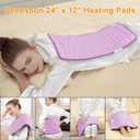 Deepsoon Heating Pad,Electric Heating Pads for Back,Neck,Moist Heating Pad for Abdomen Shoulder Knee Legs,Dry/Moist Heat&Auto Shut Off,Mother's Day Birthday for Men and Women,Light Purple,24x12 Inch