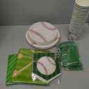 Baseball Birthday Party Pack, Dinnerware Set and Banner (Serves 24, 170 Pieces)