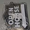 Queekay 5 Pack Black Open House Yard Signs with Metal Stakes for Real Estate 16" x 12" Large Black Double Sided Weather Proof Open House Signs with Directional Arrows Real Estate Agent Supplies