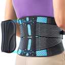 Back Brace for Lower Back Pain Relief, Lightweight Back Support Brace for Men Women, Breathable Lumbar Support Pad, for Herniated Disc, Sciatica Scoliosis, Blue Size XXL