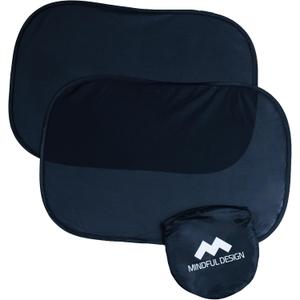 Mindful Design - Car Window Shades for Baby (2 Pack) - 21"x14" Sun Shade Blocker - Glare Shield and UV Rays Protection for Your Child - Side Window Screens for SUV - Mesh Car Window Shades for Baby