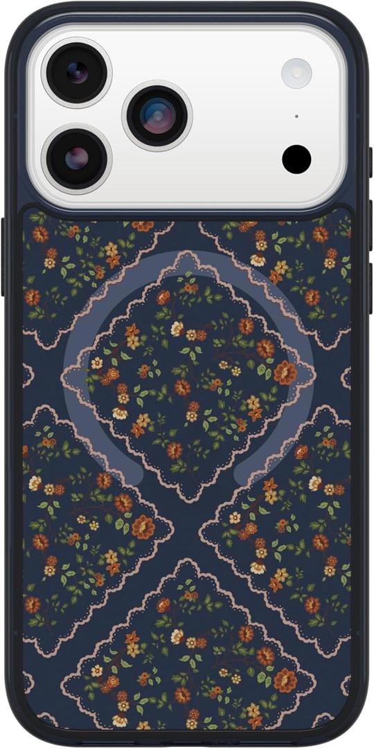 OtterBox iPhone 17 Pro Max Symmetry Series Clear Case - Floral Romance - Blue