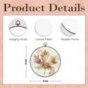 Hxlac Vintage Fall Maple Leaf Round Wall Art Framed, Farmhouse Fall Round Wall Decor, Neutral Rustic Autumn Hanging Canvas Prints Wall Sculptures for Farmhouse Home Living Room Decor, 10x10 Inch