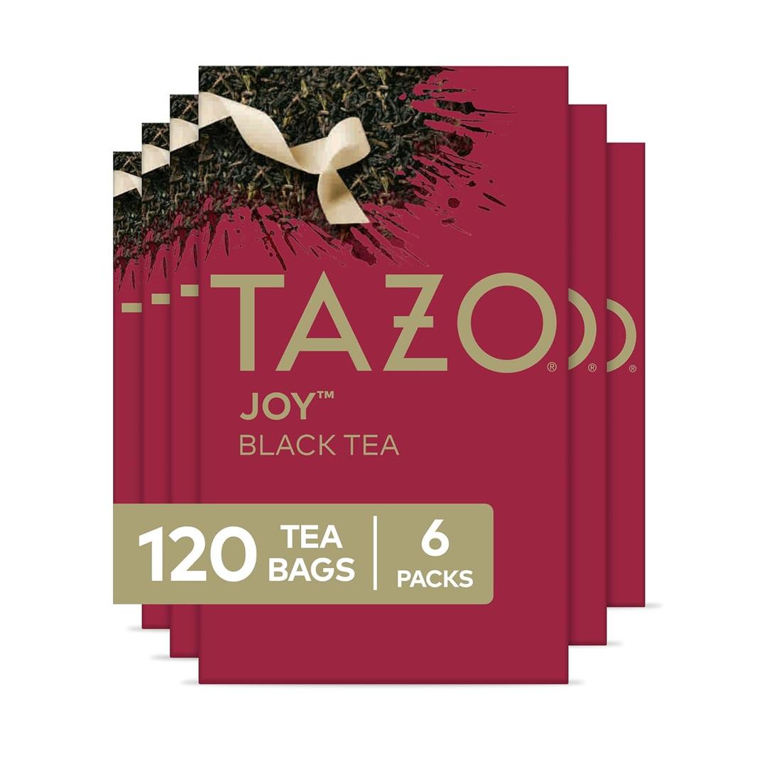 TAZO Joy Limited Edition Seasonal Blend of Black, Oolong & Green Tea with Hints of Peach, 120 Total Bags (20ct - Pack of 6) (EXP 07/04/26)