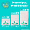 Pampers Sensitive Baby Wipes, Water Based, Clinically Proven, Hypoallergenic, and Unscented for Babies, 1344 Wipes Total (16 Flip-Top Packs) 