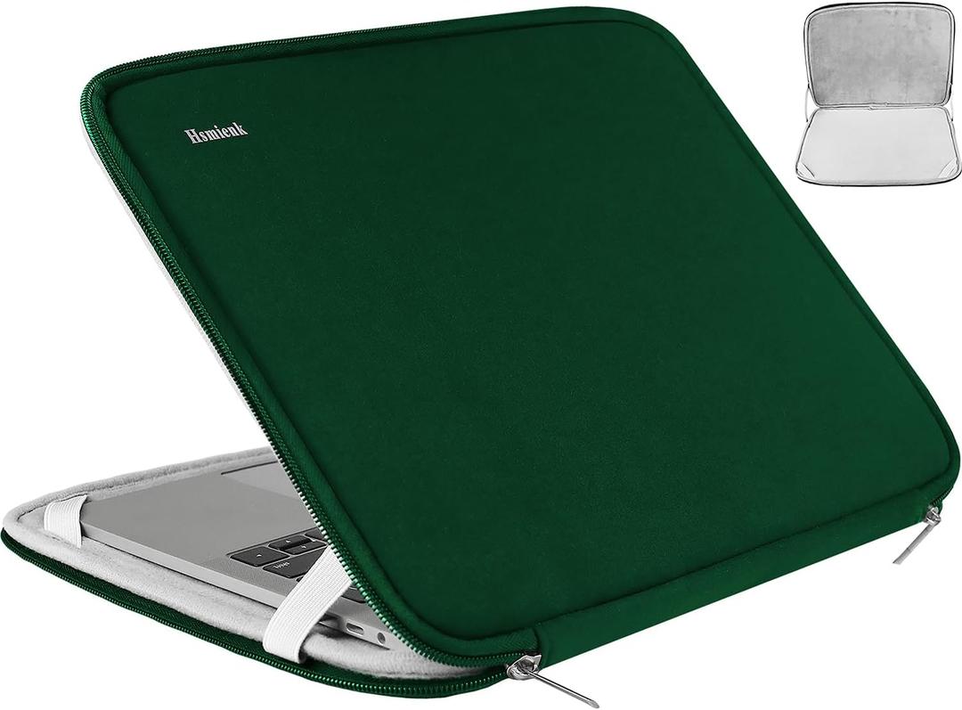 Laptop Sleeve 14 inch, Upgrade Durable Shockproof Protective Computer Cover Flip Case Briefcase Carrying Bag Compatible with 14" HP, Lenovo, Asus, Acer, Notebook, Chromebook Computer, Green