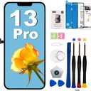 EFAITHFIX for iPhone 13 Pro Screen Replacement 6.1 Inch LCD 3D Touch Display Full HD Digitizer Frame Assembly (A2483 A2636 A2638 A2639 A2640) with Repair Tools Screen Protector Waterproof Adhesive