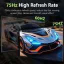 24 Inch Gaming Monitor, FHD 1080P IPS 75Hz AMD FreeSync, 99% sRGB Low Blue Light Flicker-Free Slim Narrow Bezel, HDMI VGA, Tilt & Wall Mountable for Gaming, Home Office, Laptop & Game Consoles