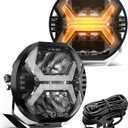 SPL Amber Led Pods Off Road Driving Lights Cube, 4 Inch 48W 10000LM, Led Offroad Lights with Amber X Letter DRL Design, LED Spot Light for Trucks Jeep Ford UTV ATV, 2PCS(Wiring Harness Included)