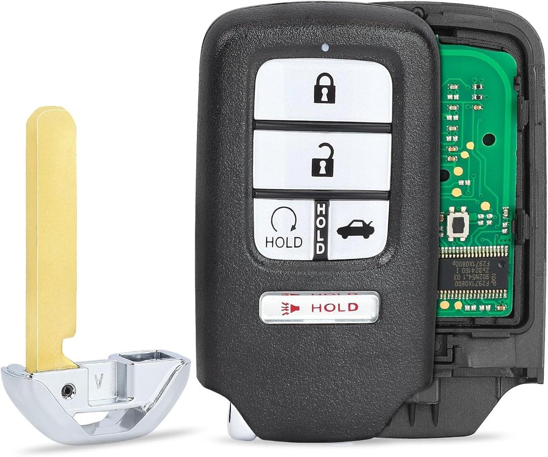 Beefunny Replacement Remote Keyless Entry Key Fob for Honda Accord 2016 2017 2018 FCC ID:ACJ932HK1310A PN: 72147-T2G-A51 5Buttons 433MHz