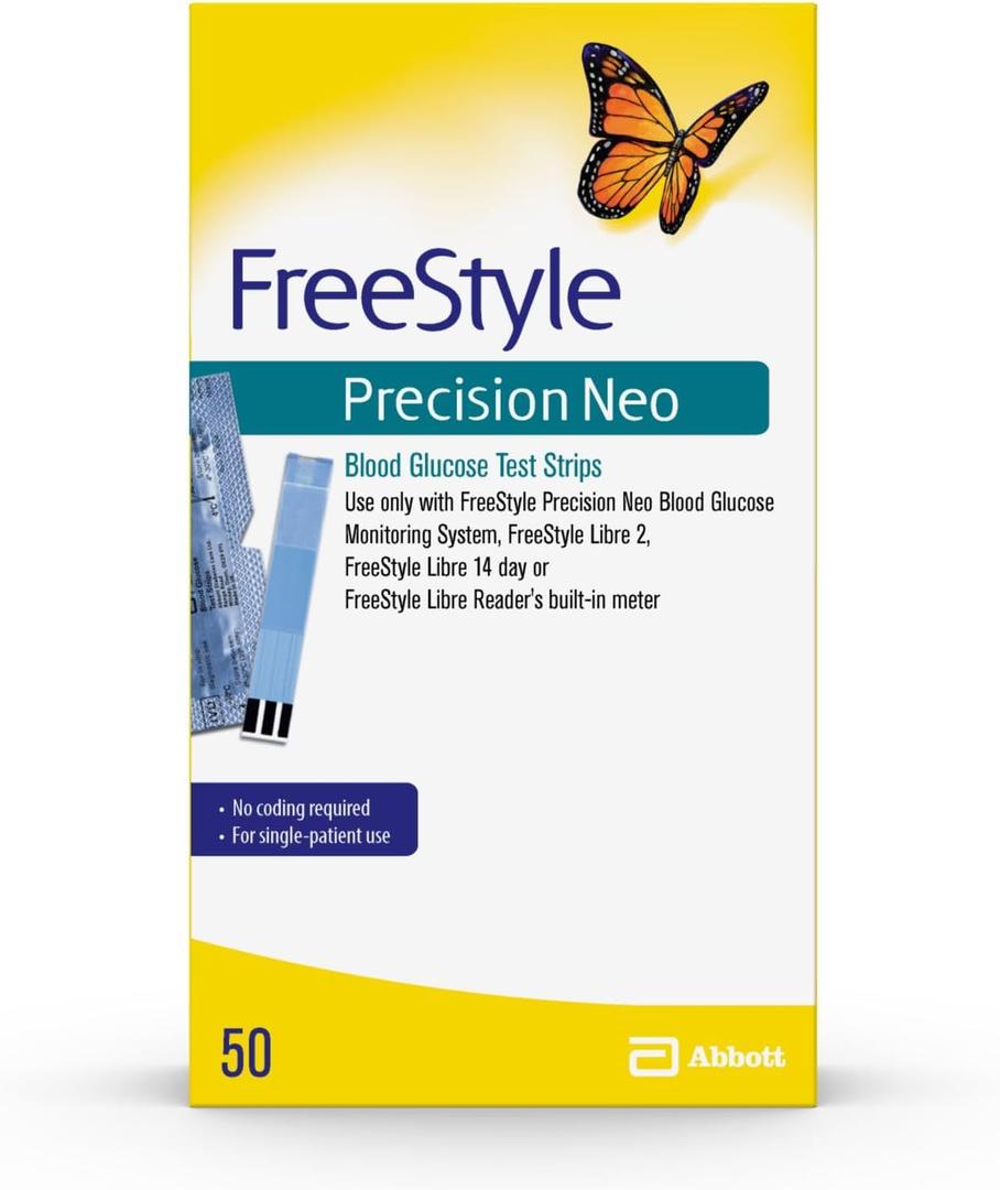 Freestyle Precision Neo Blood Glucose Test Strips, 50 Strips (50 Count (Pack of 1))