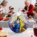 4 x Christian Gifts: Stained Glass Jesus Ornament | Christmas Ornaments (Christmas Tree Decorations), Religious Holiday Ornament, Jesus Christ Decoration, Religious Gifts & Xmas Gift