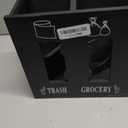 2 in 1 Trash Bag Dispenser and Grocery Bag Holder, Large Wooden Trash Bag Holder,Trash Bag Dispenser for Grocery Bags and Plastic Bags,Kitchen Cabinet Under Sink Organizers and Storage (Black)