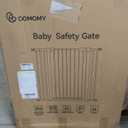 COMOMY 36" Extra Tall Baby Gate for Stairs Doorways, Fits Openings 29.5" to 46" Wide, Auto Close Extra Wide Dog Gate for House, Pressure Mounted Easy Walk Through Pet Gate with Door, Black