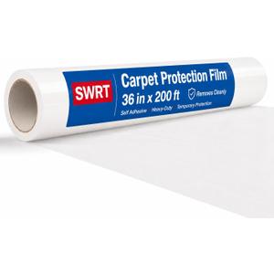 SWRT Carpet Protection Film - Self Adhesive Plastic Protector 36" x 200'