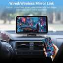 Carpuride Portable Wireless CarPlay Screen for Car- 7 Inch Car Play Screen Compatible with Android Auto and Apple CarPlay - Multimedia Player, Bluetooth, Navigation Screen for All Vehicles