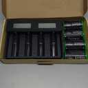 HiQuick Rechargeable D Batteries with Charger, 4 Bay Universal Battery Charger with Built-in Cable for 3.7V Lithium ion 18650 21700 14500 26650 18350 and 1.2V Ni-MH Ni-CD AA AAA C D Battery