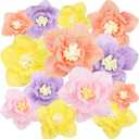 Cholemy 24 Pcs Tissue Paper Flowers, Crepe Paper Flowers Decorations 8" 10" 12" for Wedding Party Baby Bridal Shower Carnival Party Birthday Nursery Wall Decor (Multi Colors)