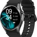 Smart Watch (Make/Answer Calls), 1.26" HD Smart Watches for Men/Women with Sleep/Heart Rate/SpO2 Monitor/120+ Sport Modes, Waterproof Fitness Tracker Watch, Smartwatch for iPhone/Samsung/Android, Gift (Black-Black)