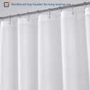 N&Y HOME Short Shower Curtain or Liner Fabric 66 inches Shorter Length, Hotel Quality, Washable, Water Repellent, Diamond Patterned White Bathroom Curtains with Grommets