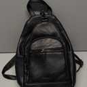 RAVUO Sling Bag for Women, Anti Theft Small Crossbody Backpack Purse Fashion PU Leather Ladies Convertible Daypack (Black)