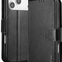 Arae Compatible with iPhone 17 Pro Max Case Wallet with Card Holder, Wristlet Strap Wallet Flip Cover for iPhone 17 Pro Max 6.9 inch Men/Women, RFID Blocking, Kickstand, Black