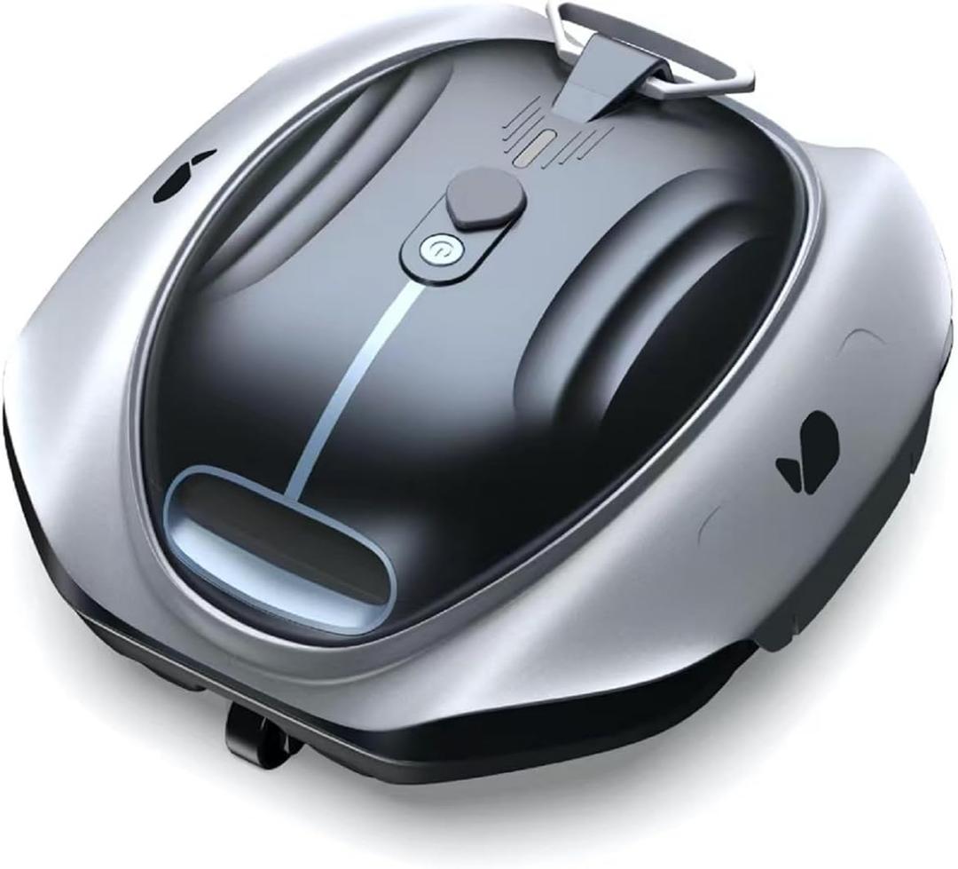BUBLUE Bubot 300P Robotic Pool Cleaner, Cordless Pool Vacuum with Industry Leading Suction Power, Bluehole Tech, DirtLock Tech, Smart Sensor for Above-Ground Flat Pools up to 850 Sq.Ft, Silver
