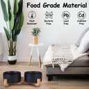 Petygooing Dog Bowls,Black Ceramic Cat Dog Bowl Set with Wood Stand for Pet Food and Water,Non-Slip Cute Modern Pet Dish Set for Cats Small and Medium Dogs (28OZ/6.1 in)