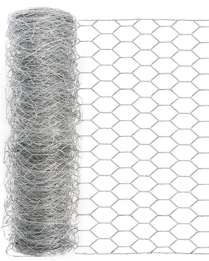 Garden Poultry Chicken Wire Netting - 48 ''  100 ' Garden Fence Animal Barrier, Chicken Wire for Crafts, 1 inch Mesh Poultry Netting Fence, Pet/Rabbit/Chicken Wire Fencing