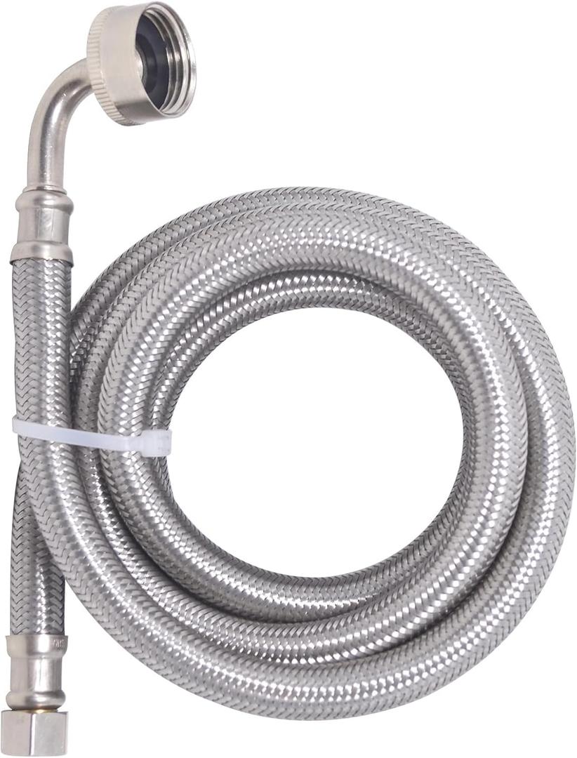 TTFLEX Universal Dishwasher Hose with 90 Degree FGH Elbow, Water Supply Line, Premium Braided Stainless Steel- 6 FT