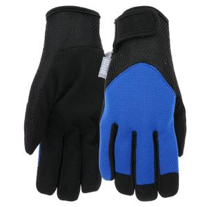 MUD Tough Men's Gardening Gloves, Synthetic Leather, Breathable Spandex, High Dexterity, True Blue (MD52021TB-ML)