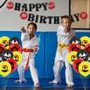 KEFAN Karate Sports Party Supplies - Taekwondo Birthday Banners, Cake Toppers, Table Centerpieces, Balloons for Boy Girl Party