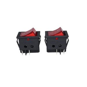 Power Heat Press Rocker KCD4 Power Switch 30A 250V DPST 4 Pin 2 Position ON/Off Rocker Toggle Switch Red Button Heavy Duty T125 (2PCS)