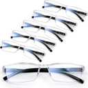 Gaoye 6 pack Executive Style Reading Glasses Men - Durable Readers with Blue Light Filtering - Comfortable Fit with TR90, 1.0x
