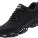 Steel Toe Work Shoes for Men Women Comfortable Lightweight Safety Composite Toe Construction Walking Shoe (8.5 Women/7 Men, Black)