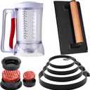 Breakfast Kit for Blackstone, 7-Piece Griddle Accessories- Pancake Batter Dispenser, Burger Press, Egg Ring Set and Hamburger Press Patty Maker Included