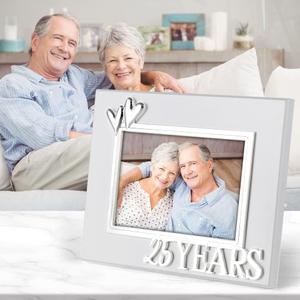 LASODY 25TH Silver Picture Frames -25TH Birthday Decoration Gift Furniture Desktop Frame Decoration