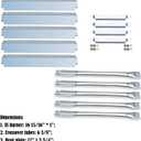 Direct store Parts Kit DG179 Replacement for Charbroil Commercial 463268806 Gas Grill Burner,Carryover Tubes,Heat Plates (SS Burner + SS carry-over tubes +SS Heat Plate)