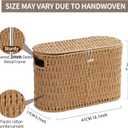 Coeusy Toilet Paper Basket with Lid,Paper Rope Decor Basket for Bathroom Organizers and Storage,Holds Up to 6 Mega Rolls,Decorative Hand-Woven Bathroom Bedroom Living Room Decor