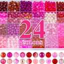 XSEINO About 1200PCS 6mm Glass Beads Bracelet Making Kit, 24 Assorted Dreamy Blue Ocean Series Colorful Crystal Beads for Bracelet and Jewelry Making and DIY Crafts, Friendship Bracelets