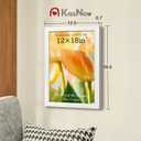 12x18 Poster Frame 2 Pack, Textured White Solid Wood Picture Frame, Wall Hanging