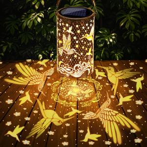 Christmas Gifts for Women Hummingbird Solar Lanterns Outdoor Waterproof Hanging Solar Lights Dragonfly Gifts for Women Men Metal Decorative LED Lanterns for Garden Decor,Yard,Patio,Lawn,Tabletop,Pathway