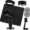 Normcore 58.5mm 7-in-1 Barista Kit: Coffee Tamper, Distributor Tool, WDT with Stand, Dosing funnel, Puck Screen Set, Compact Tamping Mat, Portafilter Stand, Barista Essentials Kit for 58mm baskets