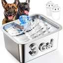 3 Gallon Large Dog Water Fountain, Stainless Steel Pet Water Fountain for Large Dogs, Automatic Big Dog Water Bowl Dispenser Drinking with 2 Filters, Easy to Clean, Quiet Pump
